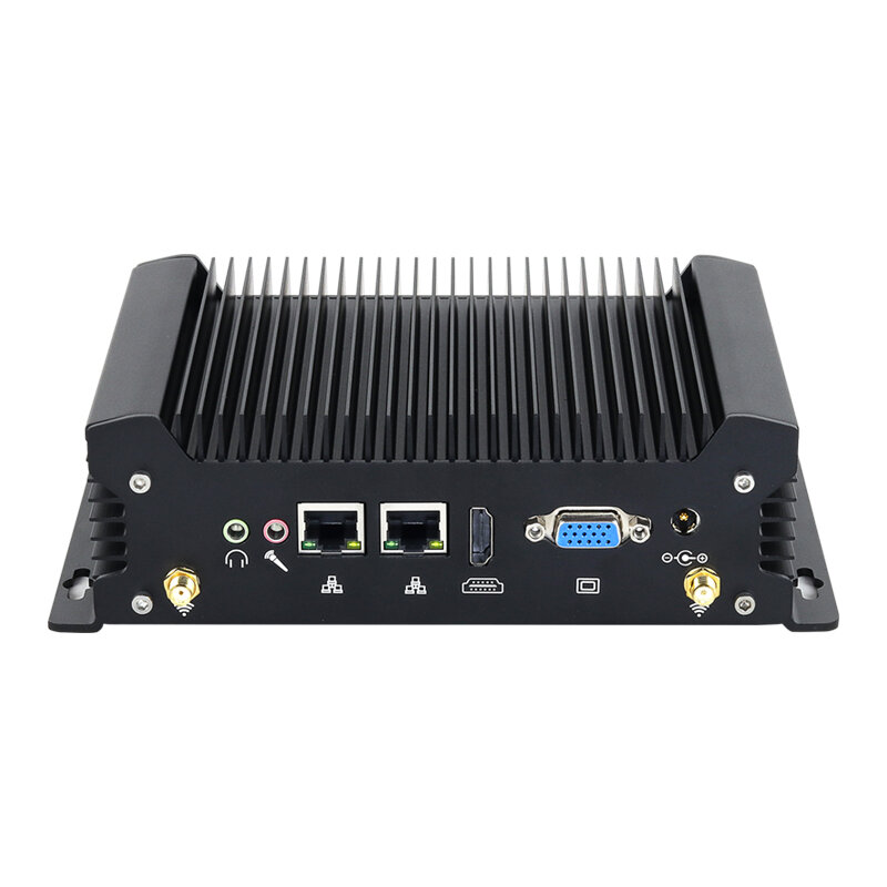 Helorpc Fanless Dual GbE LAN Dual COM 8USB Instriual Mini PC DDR4 Support Win10/11 Linux  WIFI 4G PXE Firewall Pfense Computer