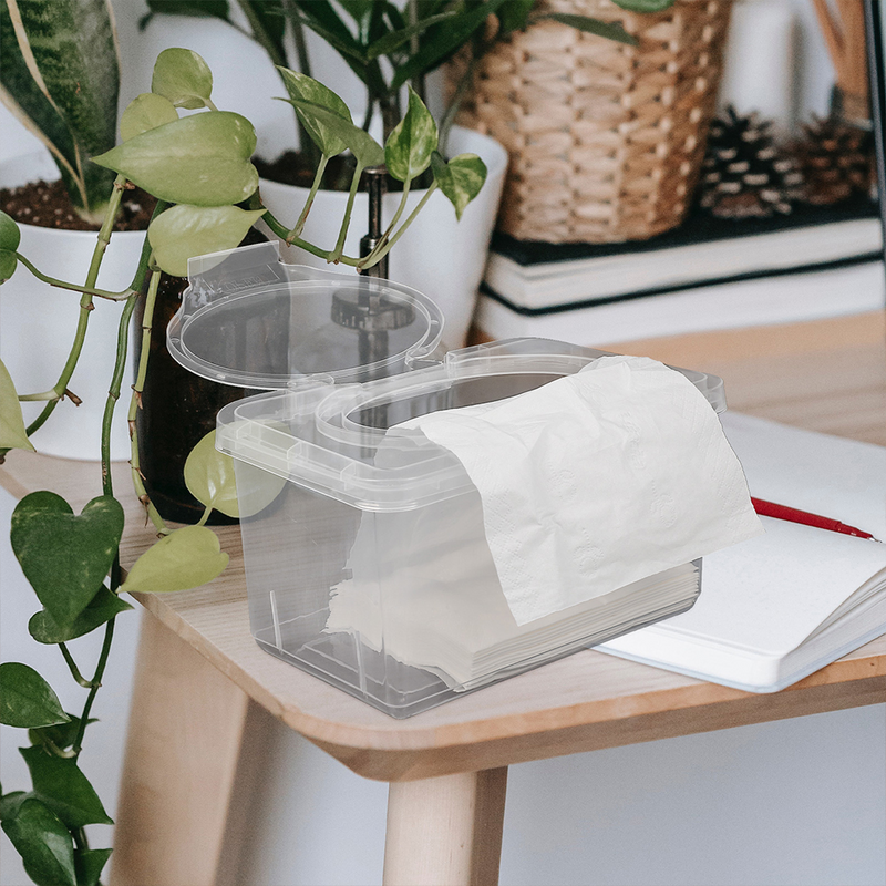Kotak penyimpanan tisu basah bayi, 1/2 buah Dispenser portabel tahan debu dengan tutup untuk mobil rumah kantor Desktop penata