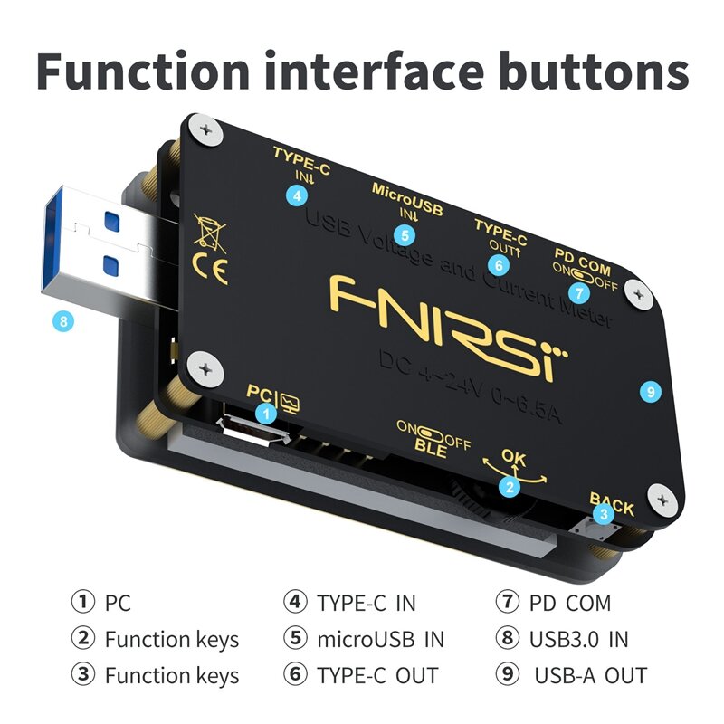 FNB48 PD триггер Вольтметр Амперметр ток вольтметр USB тестер QC4 PD3.0 2,0 протокол зарядки тестер емкости
