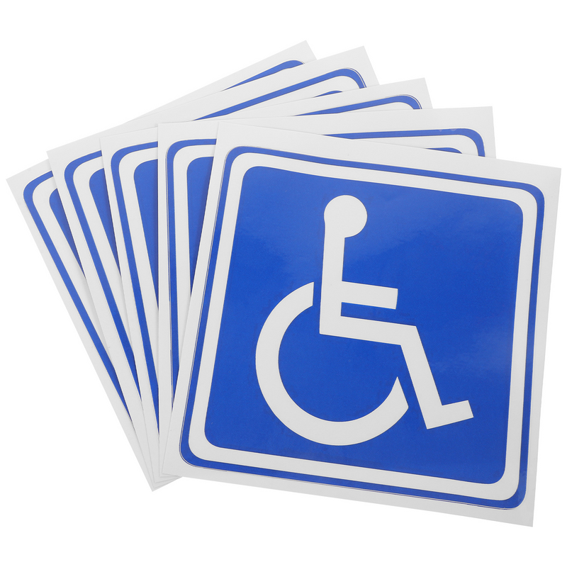 5 fogli adesivi per unghie adesivi per auto autoadesivo per sedia a rotelle per disabili simbolo per la casa all'aperto decorare decalcomanie per finestre