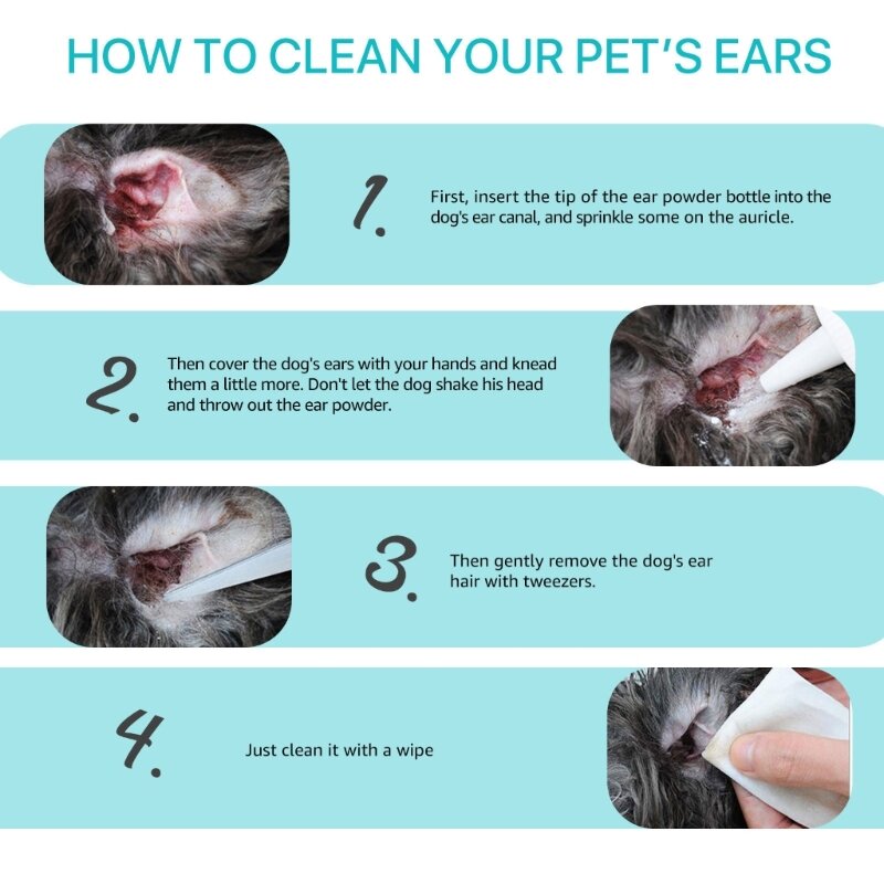 애완동물 귀 제모 파우더 귀 털 제거용 캐주얼 파우더로 애완동물을 위한 좋은 귀 위생을 유지하세요
