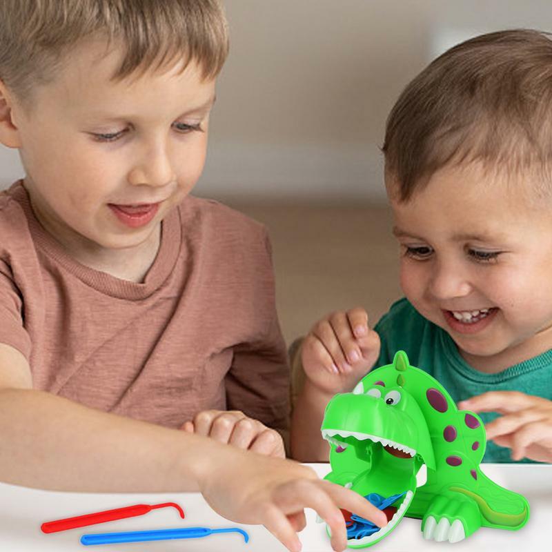 Jogo dentista dinossauro para crianças, brinquedo morder o dedo, cores ricas, brinquedos dentaduras pré-escolares