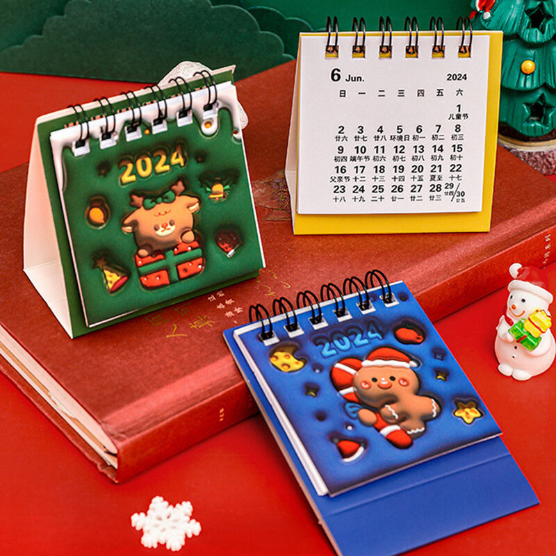 Mini calendario portátil de estilo Simple, espiral creativa, calendario de escritorio, planificador diario, organizador de Agenda, oficina, escuela Linda
