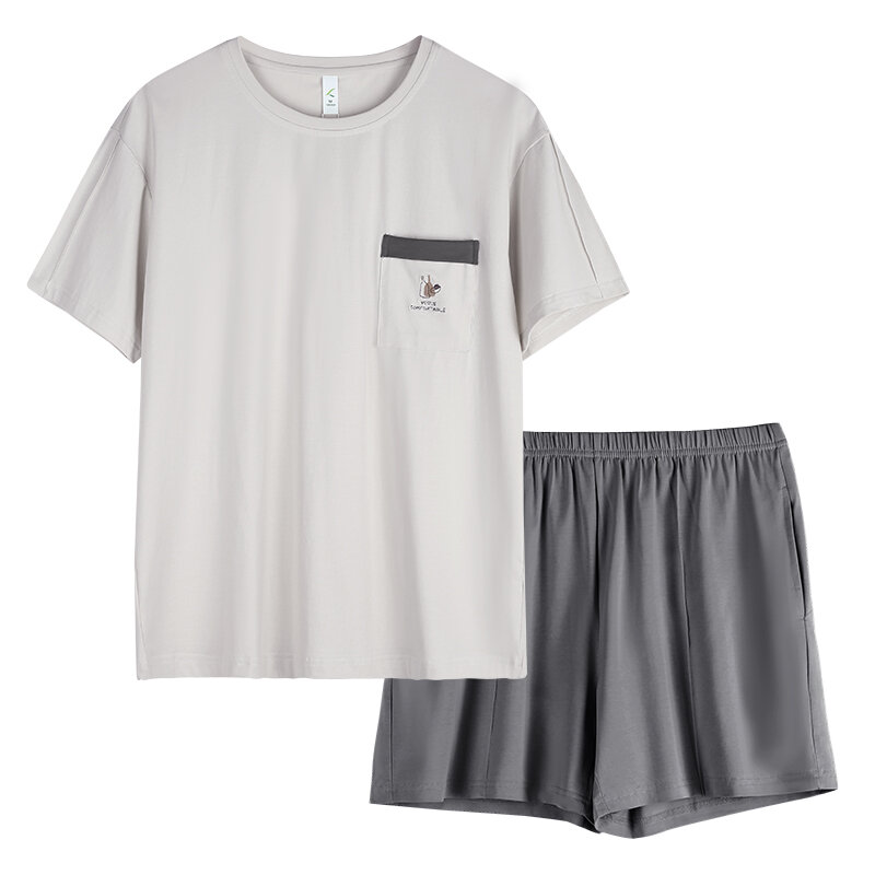 丸い襟付きの柔らかい綿のパジャマ,半袖,家にいる夏の服,若い女の子のための,M-3XLヤード