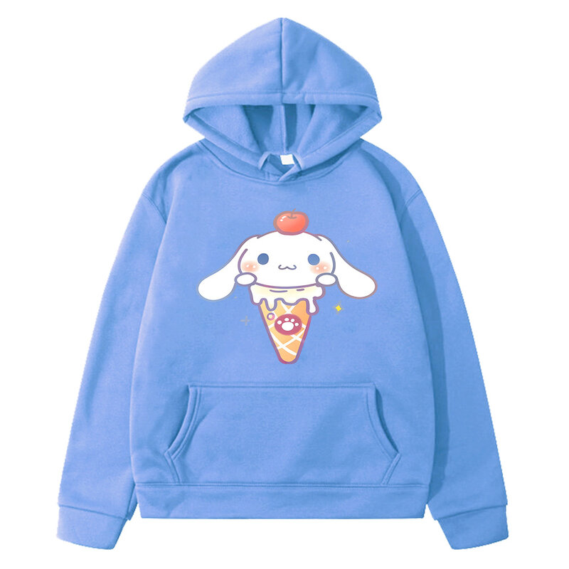 Cinnamoroll Children's Clothing Girls Boys Long Sleeve Youth Cartoon Hoodie with Pocket 2024 New 2-14 Outdoor Casual Pullovers