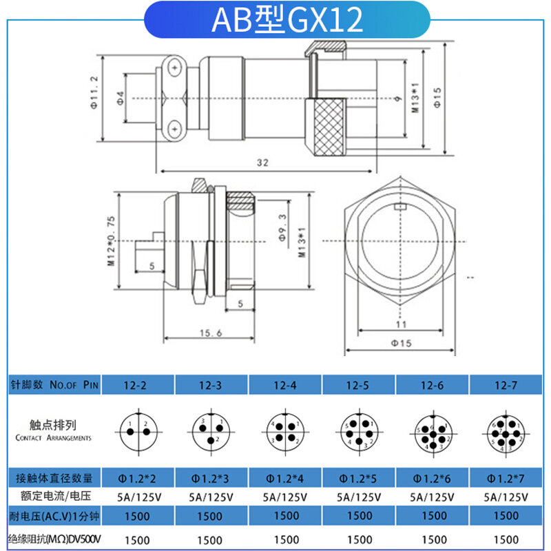 GX20 GX12 GX16การบิน Core Air ปลั๊ก Socket 2/3/4/5/6/7/8/9/10/12/14/15 Pins Butt สายเคเบิ้ล Power Connector วงกลมซ็อกเก็ต