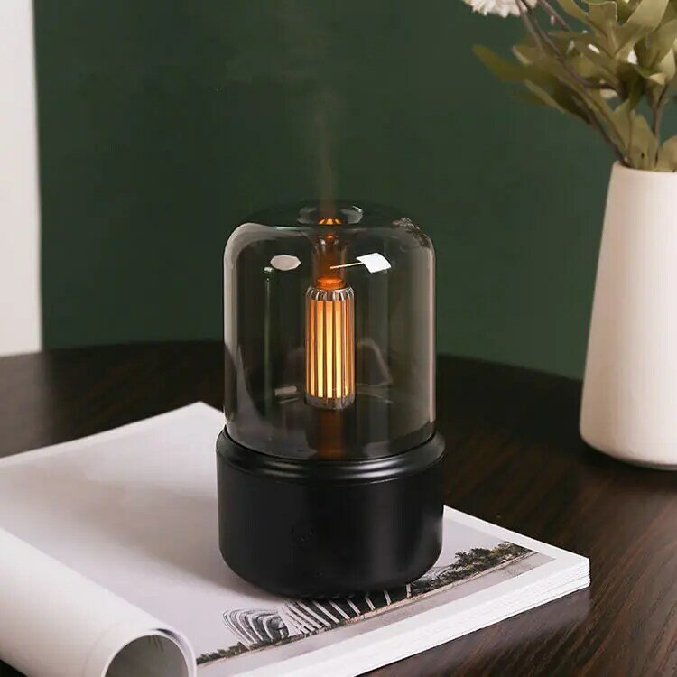 2023 New Essential Oil Diffuser 120ML Candlelight Ultrasonic Portable Air Humidifier Aroma Diffuser