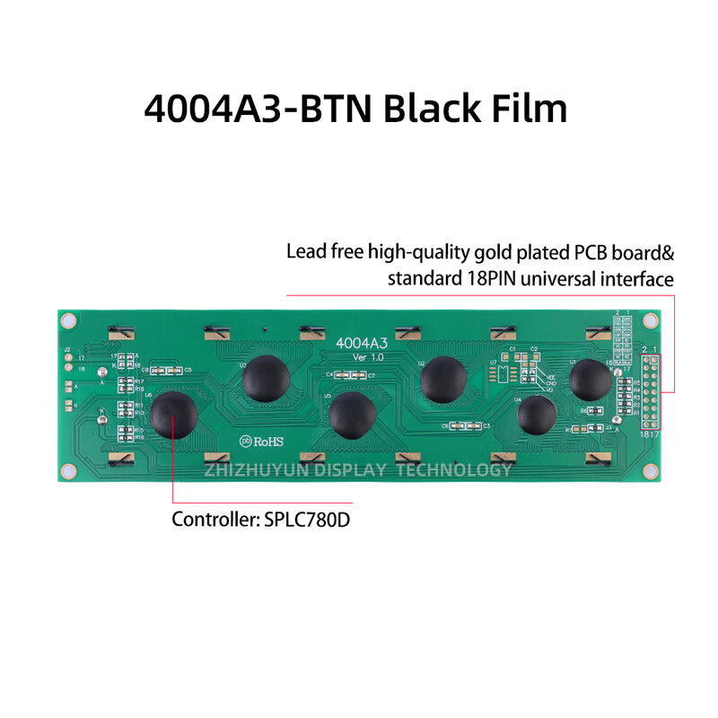 وحدة نمطية لشاشة LCD LCM ، غشاء أسود BTN ، أحرف أرجوانية 4004A3 ، من المصنع ، من من من من المصنع