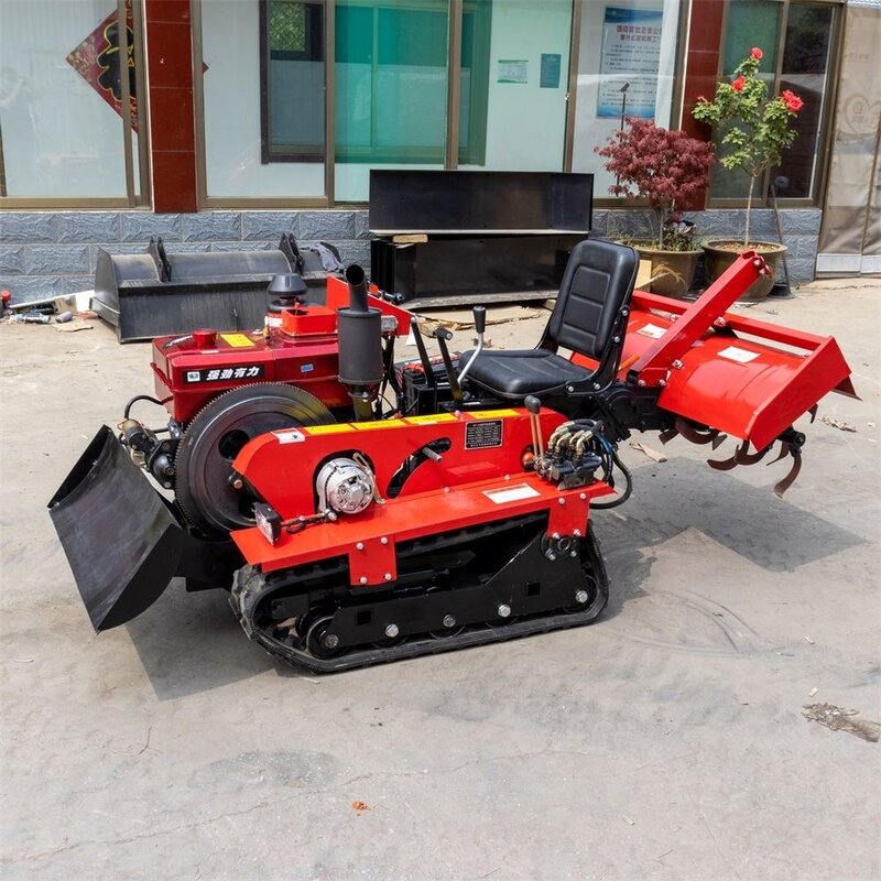 Micro coltivatore a quattro ruote motrici piccolo coltivatore rotativo Diesel, macchina per aratura agricola, diserbo e motozappa