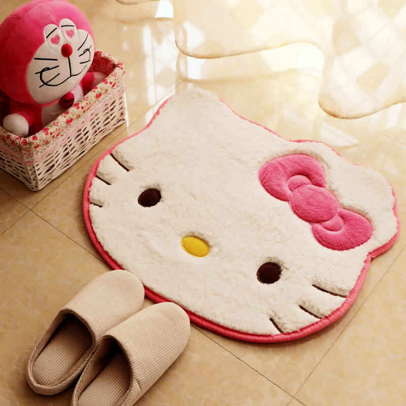 Kawaii Sanrio Hello Kitty Tapijt Anime Slaapkamer Bathromm Tapijt Waterabsorptie Anti Slip Vloermat Deurmat Huisdecor Meisje Cadeau