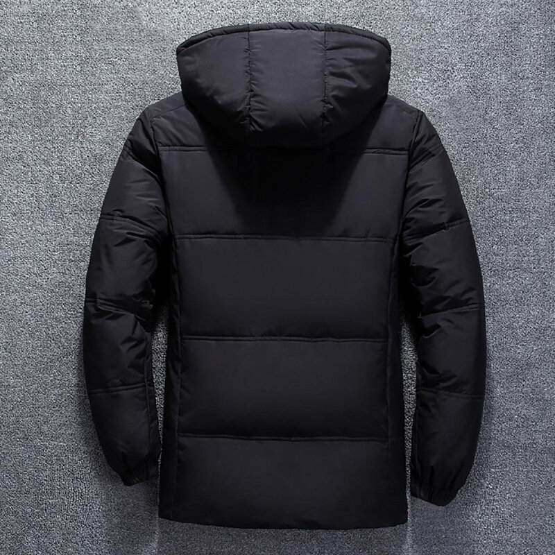 Chaqueta de invierno para hombre, abrigo grueso térmico de alta calidad, color rojo y negro, Parka cálida a la moda, 2022