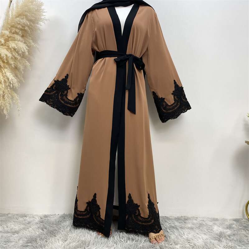 Abbigliamento donna musulmana moda aperta Abaya caftano Dubai turchia Luxury Islam Robe abito lungo africano Kimono Ramadan caftano preghiera