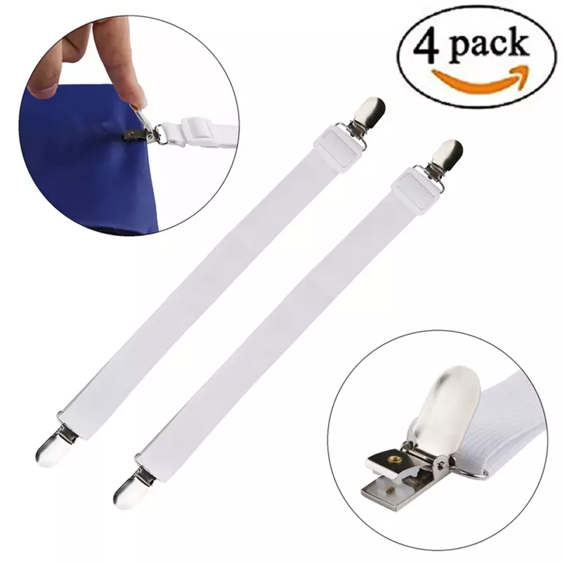 4pcs Fasteners Straps Grippers Suspender Cord Hook Loop Clasps Adjustable Elastic Mattress Cover Corner Holder Clip Bed Sheet