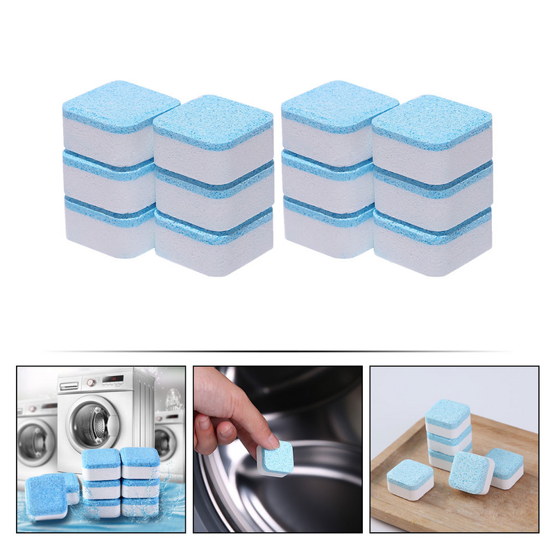 12 Pcs Washer Machine Washing Effervescent Tablets Supplies Cleaner Sodium Carbonate Cleaning Portable