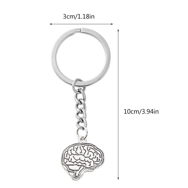Брелок для ключей в виде человеческого мозга, цепочка для ключей в виде органов и частей тела, в стиле психологии, счастливый аксессуар для ключей унисекс