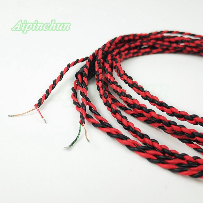 3.5mm 3-Pole Line Type Jack DIY OCC Wire Core TPE Earphone Cable Repair Replacement for Headphone Red&Black Color