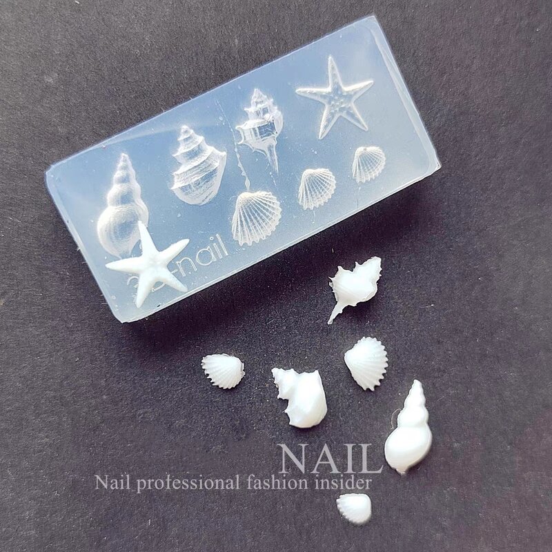 1pc  Sea  Starfish Shell Conch3D Acrylic Nail Mold Nail  Decorations Nails DIY Silicone Nail Stamping Plates Nail Accessories
