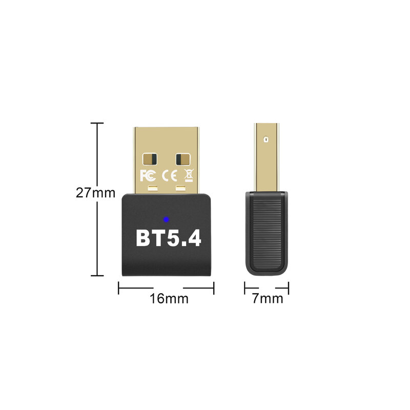 Bluetooth 5.4 Adapter USB Bluetooth 5.3 do komputera Adaptador bezprzewodowa mysz Keyborad muzyka odbiornik Audio nadajnik USB