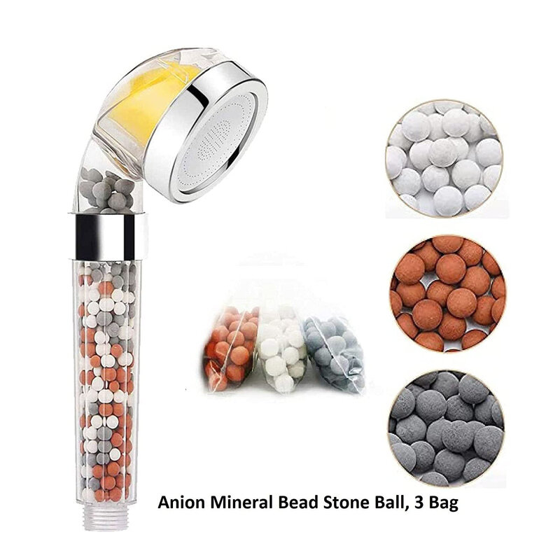 ZhangJi Shower Head Replacement Filter Anion Mineral Beads Stones Balls  for Bathroom Purifying Water 3 Kinds Diameter 5-6mm