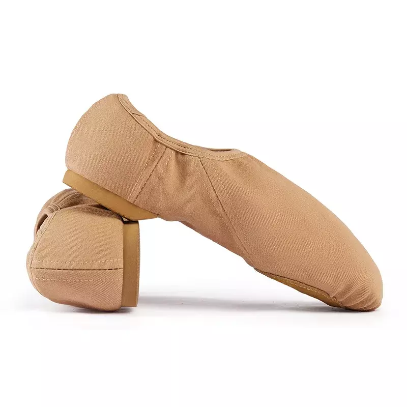 Sepatu Jazz latihan sol lembut kain melar, sepatu dansa Yoga wanita dewasa bentuk badan Tiongkok bebas renda