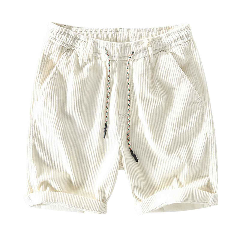 Pantalones cortos de carga para hombre, Shorts informales de pana, holgados, con cordón en la cintura, para deportes de baloncesto y playa al aire libre
