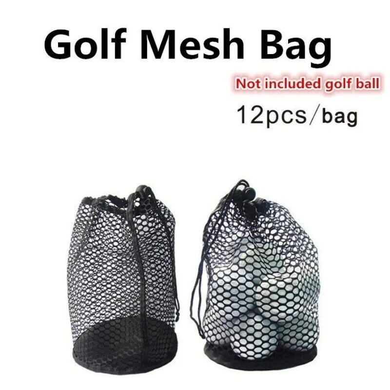 Golf Ball Bags Special Black Golf Storage Bag Can Hold 12/25/50PCS Ball Golf Ball Container Golf Drawstring Nylon Mesh Bag