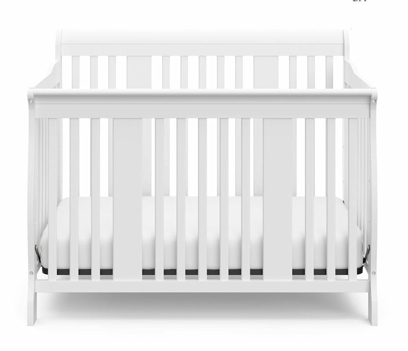 Łóżeczko rozkładane 4 w 1 Stork Craft Toskania (białe) - łatwe konwertuje łóżko dziecięce, łóżko dzienne lub łóżko pełne, 3-stopniowa regulacja
