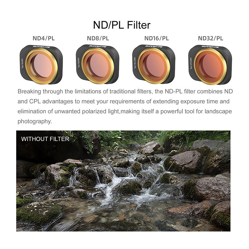Filtres d'objectif ajustables CPL pour DJI Mini 3 Pro, Kit de filtres ND4 ND16 ND8/PL ND32/PL MCUV, accessoires pour Drone caméra Mini 3