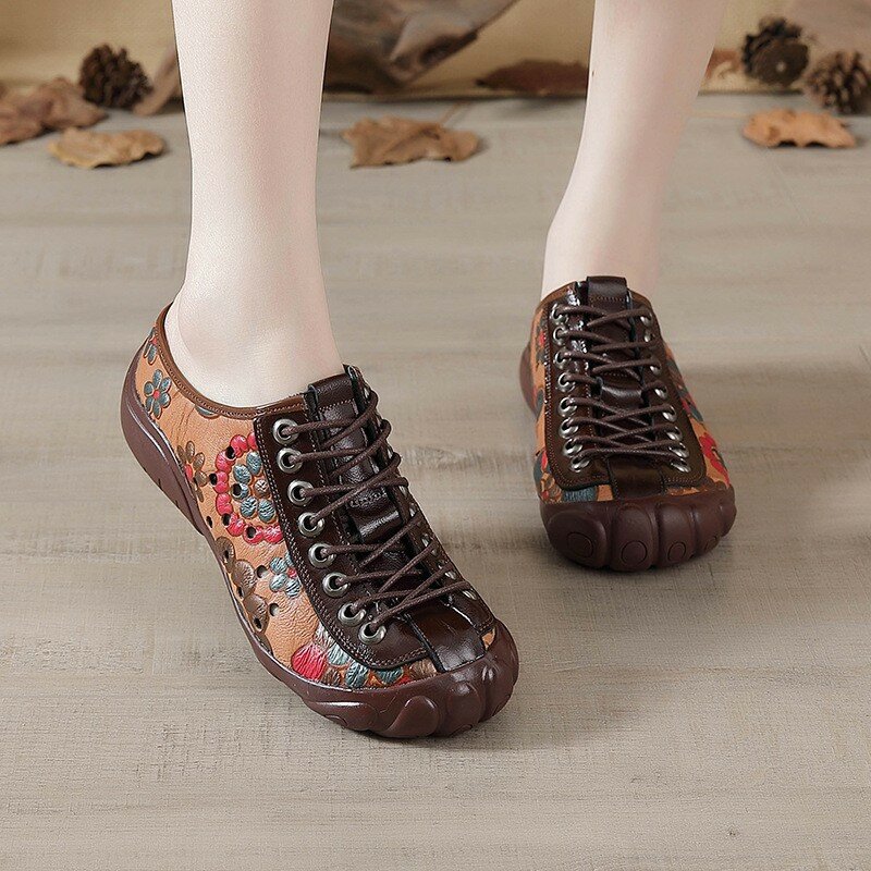 Plus size Women Flats Genuin Leather Shoes Ladies Loafers Slip On Casual Mother Working Walking Driving Shoes Free shipping