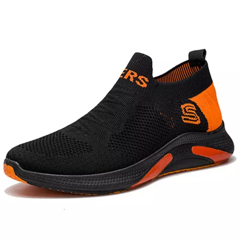 Mężczyźni buty latające tkane obuwie odporne na zużycie buty do biegania antypoślizgowe oddychające trampki wyślij sznurowadła Zapatillas Sneakers