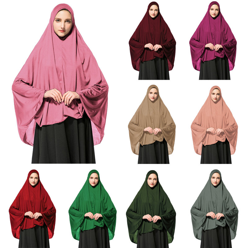 Long Khimar Muslim Abayas Women Overhead Hijab Scarf Veil Prayer Garment Islamic Arabic Full Cover Headsarf Burqa Niqab Clothing