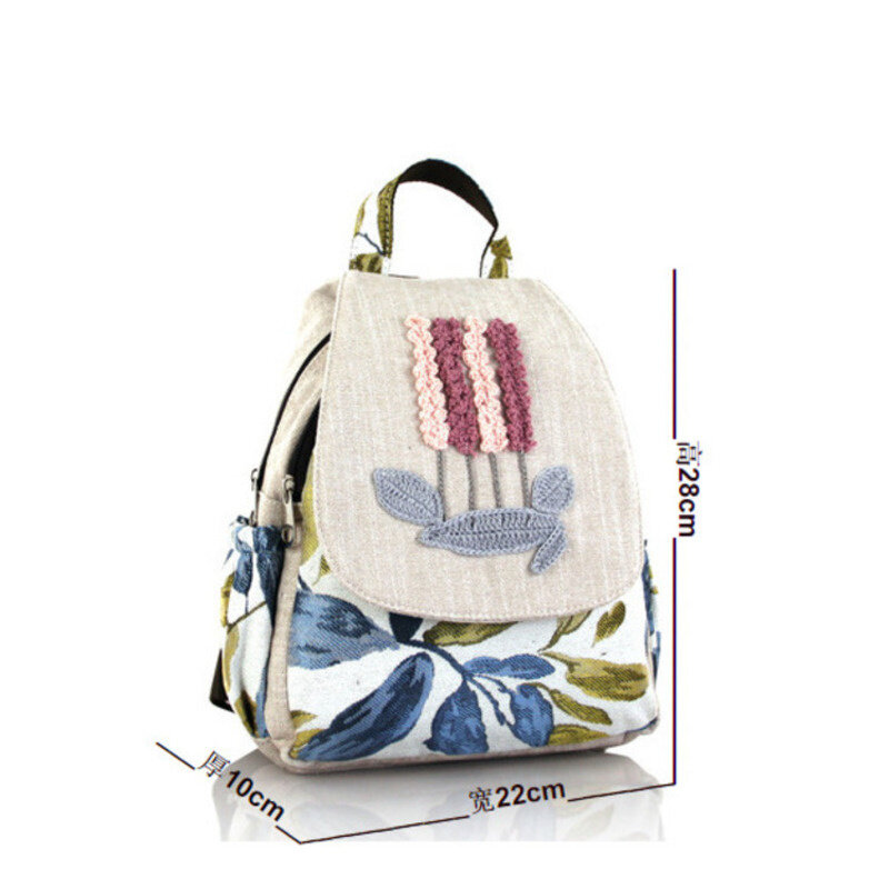 Вместительный школьный ранец на молнии в стиле ретро, модный простой дорожный холщовый женский рюкзак в китайском национальном стиле