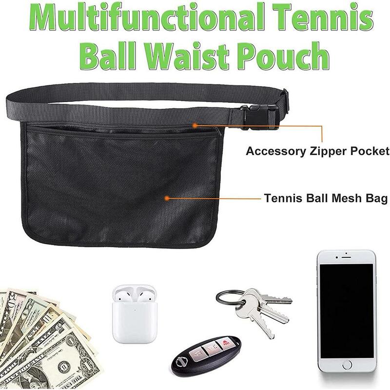 Tennis Ball Holder Pickleball Band Pouch Mesh Storage Bag Sports Accessory For Women Men Teens Athletes Dropship