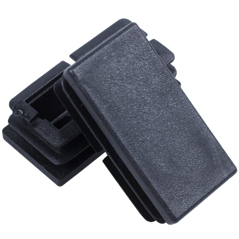 Tapas rectangulares de plástico negro, insertos de 20mm x 40mm, 8 unidades