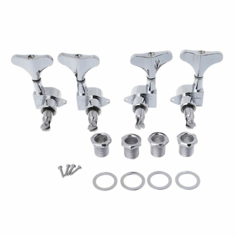 4 String Bass Chrome Guitar Sealed Tuners Tuning Pegs Machine Heads 2R 2L