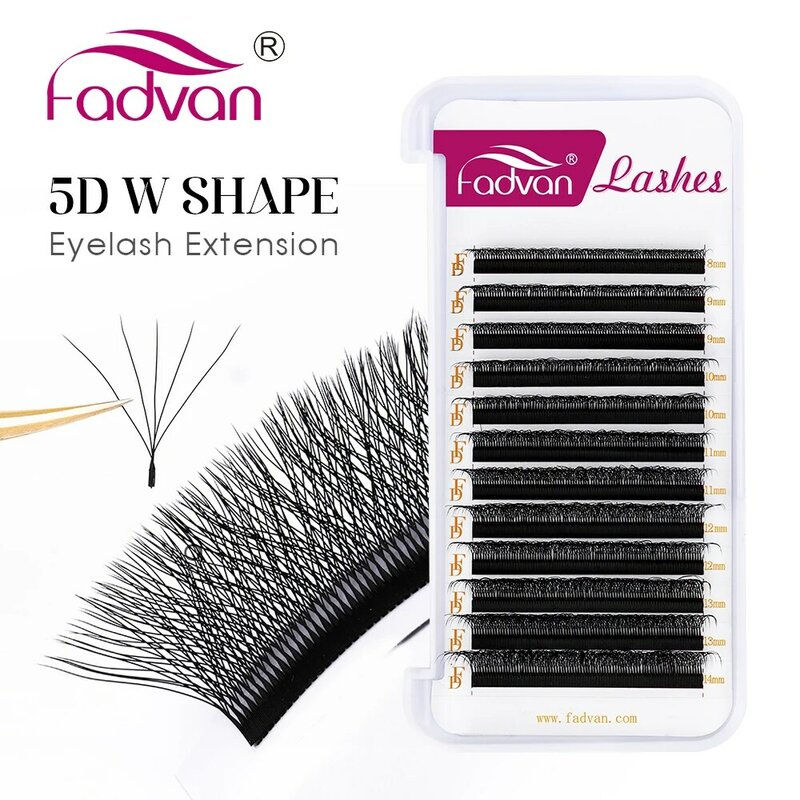 FADVAN 5D W Shape Eyelash Extension Natural Faux Mink Lashes Premade Volume Fan False Eyelashes