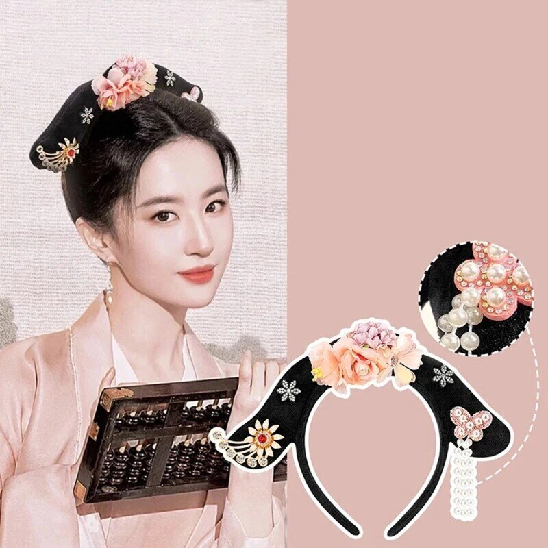 Bandeau chinois ancien pour cheveux courts, accessoires pour cheveux traditionnels