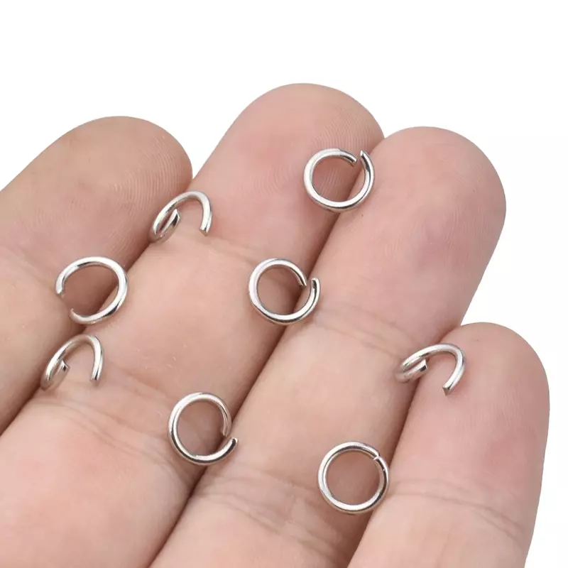 200 Pcs/lot 3/4/5/6/7/8/10 Mm Stainless Steel Perhiasan temuan Terbuka Single Loop Cincin & Split Cincin untuk Membuat Perhiasan