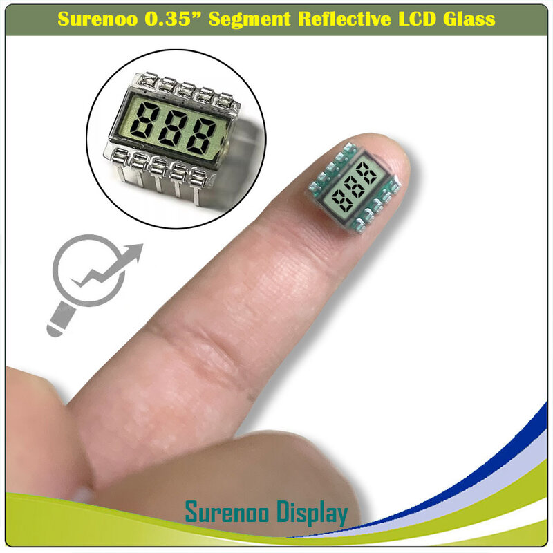 Módulo de exibição LCD PMOLED OLED, 0,35 "minúsculo menor, segmento digital 9P, painel de vidro para cigarro eletrônico, cigarro eletrônico e atomizador