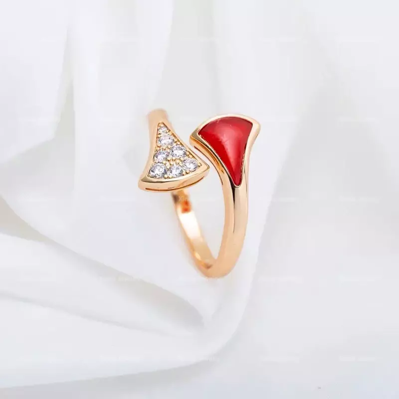 Classic S925 sterling silver natural agate fan-shaped skirt ring for women's sweet and fashionable brand party luxury jewelry