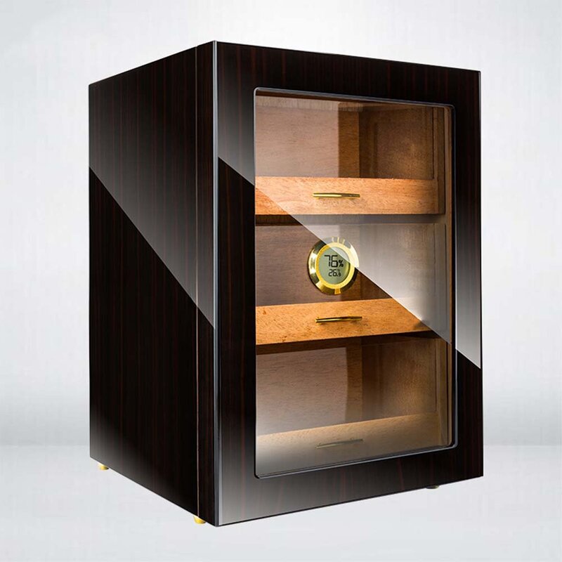 Деревянный шкаф для сигар, витрина для сигар, увлажняющая коробка, маленький шкаф для сигар, прозрачное окно, кедр