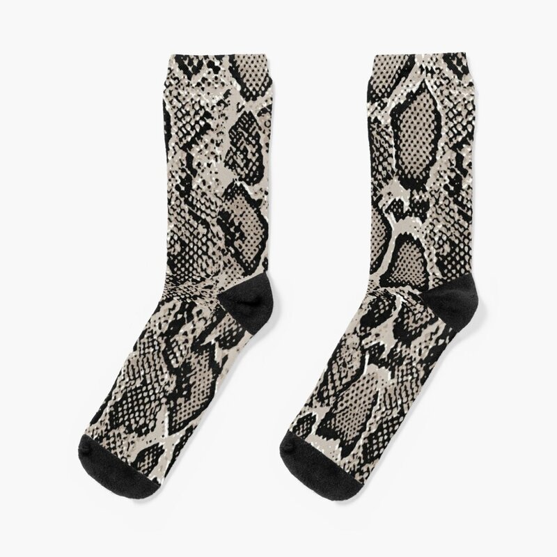 Носки из кожи питона, со змеиным узором, чулки до лодыжки, хлопковые носки для женщин и мужчин