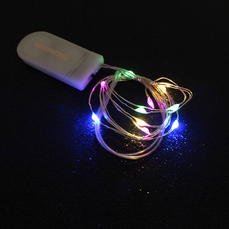 Luz de hadas de Navidad a prueba de agua CR2032, alimentada por batería, Mini Cadena de alambre de cobre LED, luz para boda, Navidad, guirnalda, fiesta