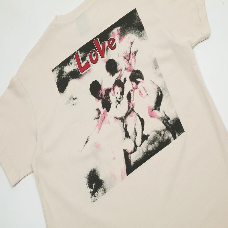 Retro American High Street Hip-Hop Love Print T-shirt Female Y2K New Hip-Hop Loose Casual Short-Sleeved Street Women's Clothing