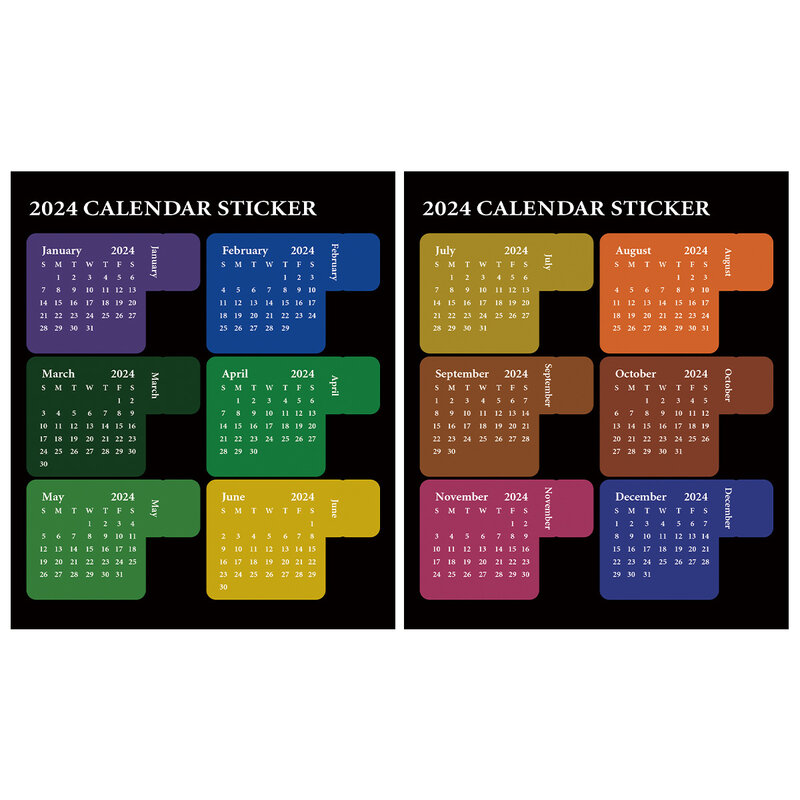 Kawaii Calendar Planner Stickers, Índice de Etiquetas, Notebook Bookmarks, Agenda Label Tags, Papelaria Escritório, Novo, 2024