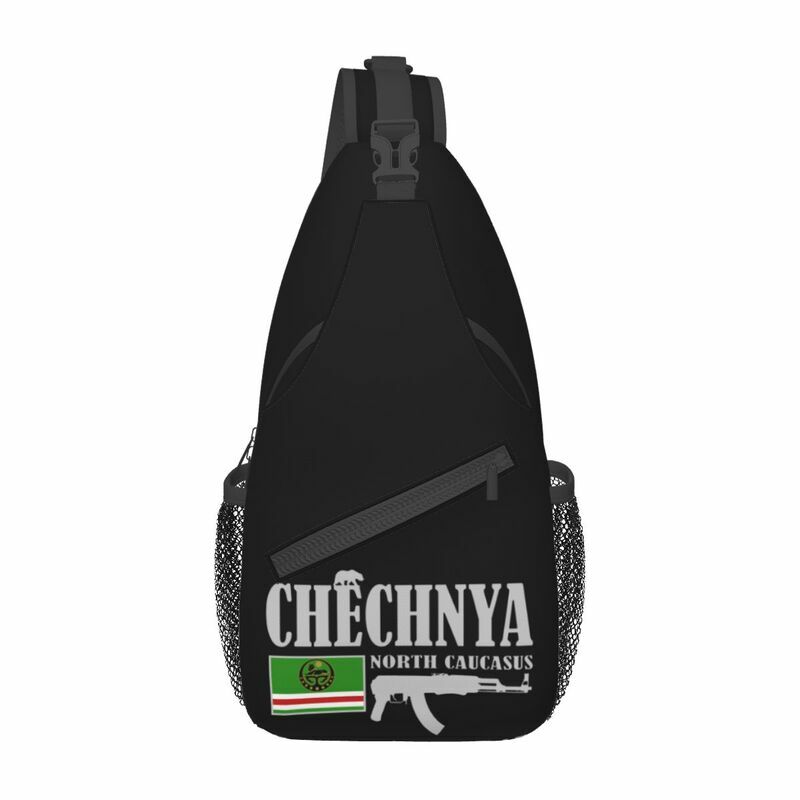 Fajny Chechnya myśliwiec Crossbody plecak na ramię mężczyzn Chechen flaga torba na klatkę piersiowa na ramię do jazdy na rowerze