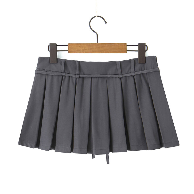 Mini saias pretas para mulheres, estilo coreano, Y2K plissado, saia branca bonita com shorts, roupas de verão, 2024