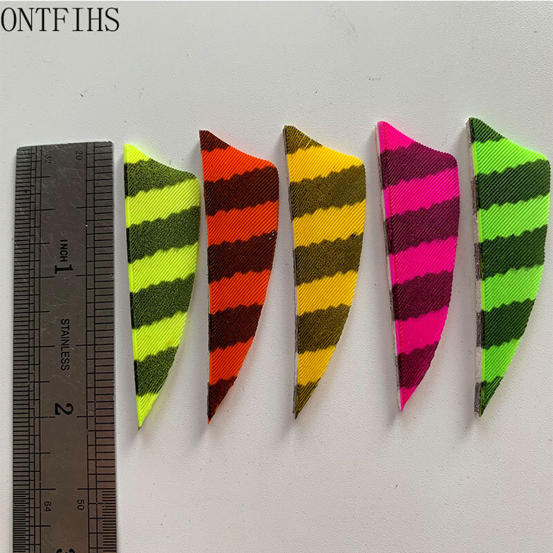 36Pcs Right Wing 2 Inch Natural Turkey Feathers Shield Cut Archery Fletches Arrow Fletching Striped Pattern