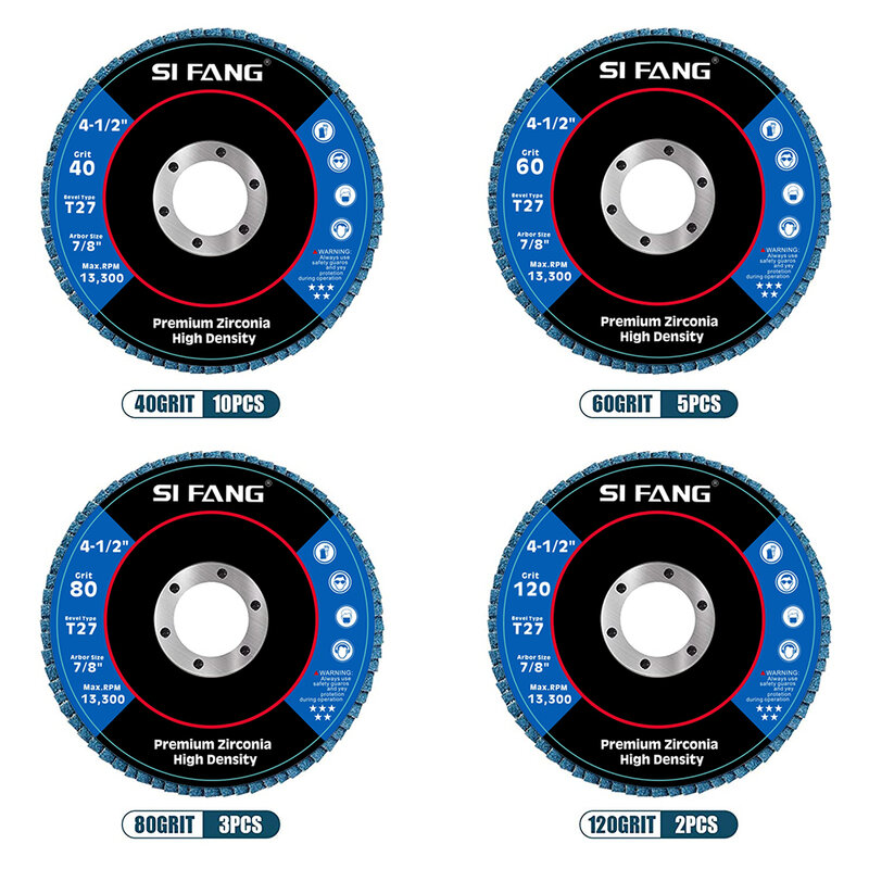 5/10pcs Flap Discs 115mm T27 Zirconia Grinding Wheels 40/60/80/120 Grit Professional Flap Discs Sanding For Angle Grinder