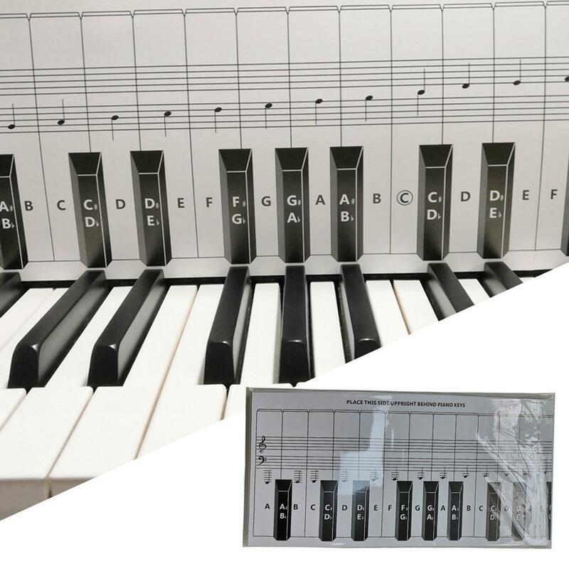 Набор аксессуаров для обучения клавиатуре с фортепиано, 1: Учебный картон, руководство по диаграмме, наклейки для 88 клавиатур